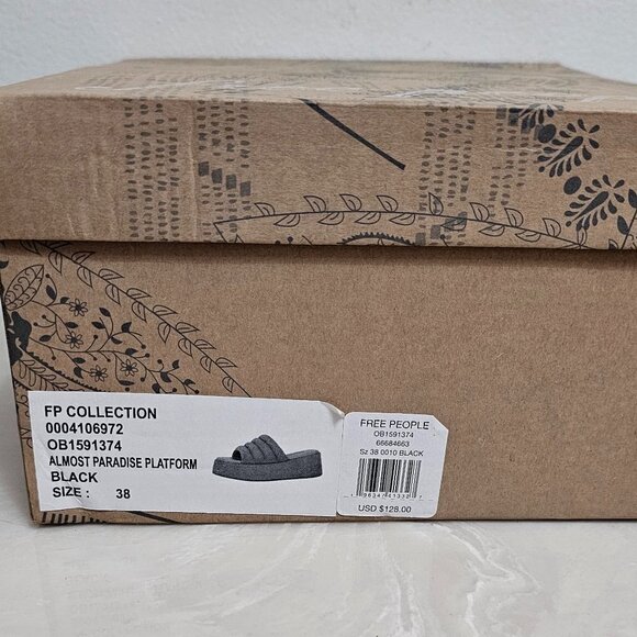 Free People   Almost Paradise Platform Blk/Noir 3 Size 38   EU 8 66684663 - Picture 3 of 13